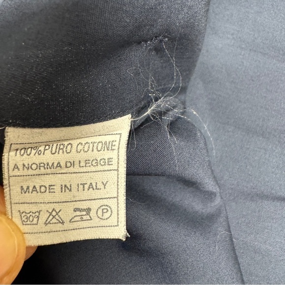 YVES SAINT LAURENT MENS DRESS SHIRT size 17 navy blue - Picture 6 of 11